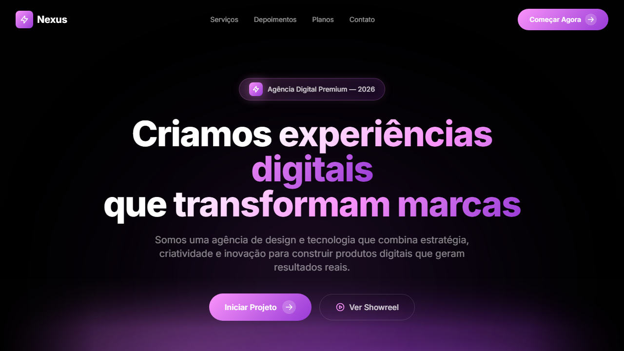 Glassmorphism Agency Hero