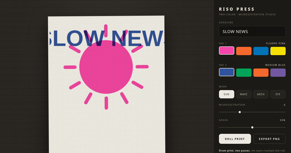 RISO PRESS — two-color poster maker