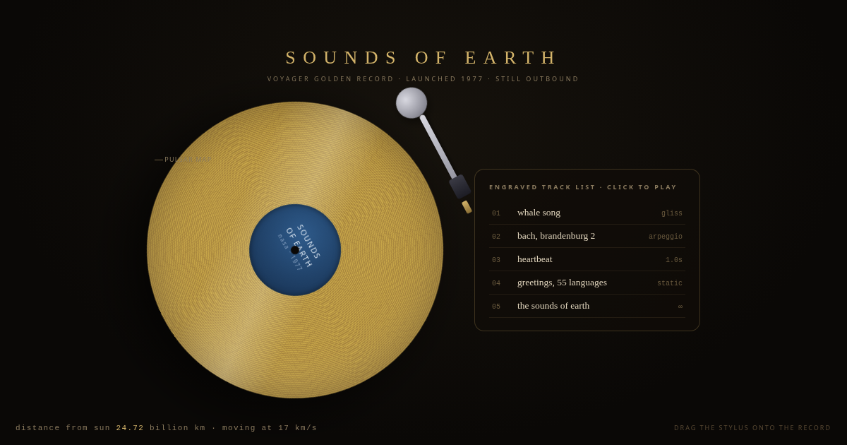 SOUNDS OF EARTH — the golden record