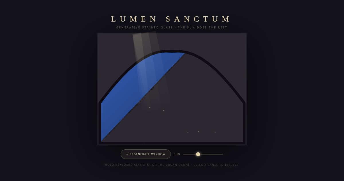 LUMEN SANCTUM — generative stained glass
